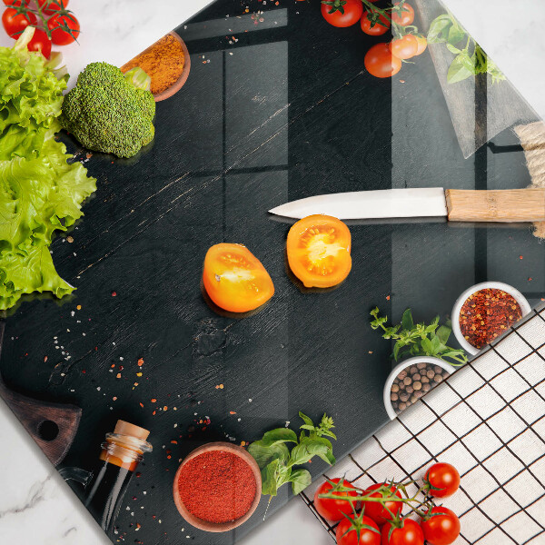 Skärbräda i härdat glas Körsbärstomater