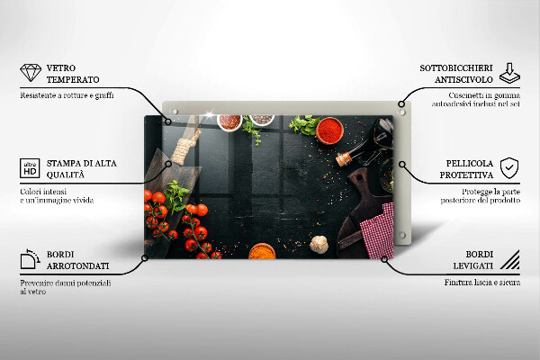 Skärbräda i härdat glas Körsbärstomater
