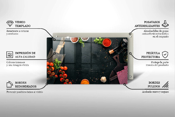 Skärbräda i härdat glas Körsbärstomater