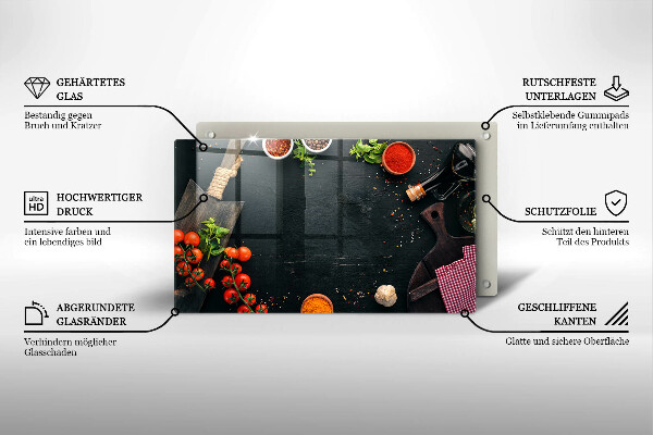 Skärbräda i härdat glas Körsbärstomater