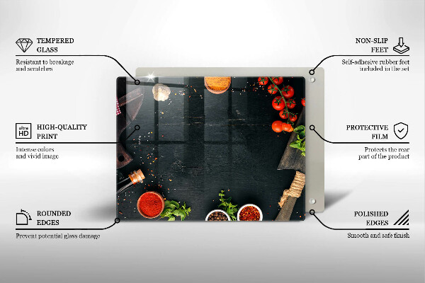 Skärbräda i härdat glas Körsbärstomater