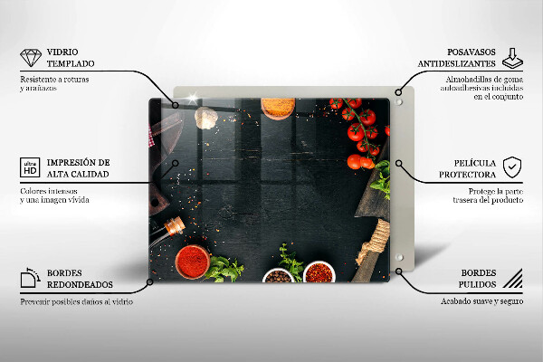 Skärbräda i härdat glas Körsbärstomater