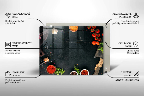 Skärbräda i härdat glas Körsbärstomater