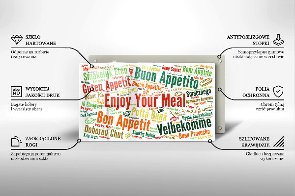 Skärbräda i härdat glas God aptit undertexter språk
