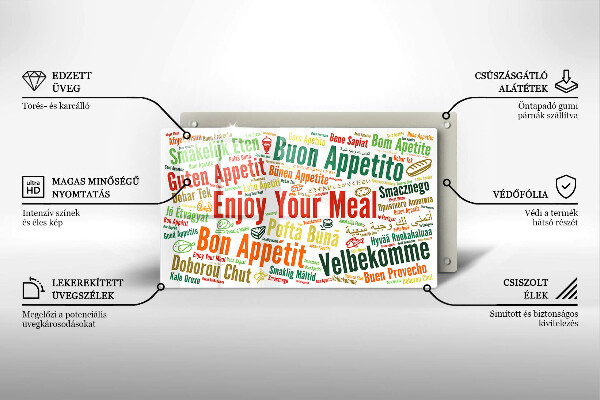 Skärbräda i härdat glas God aptit undertexter språk