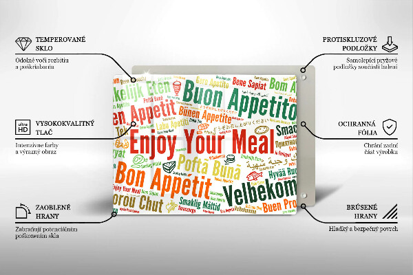 Skärbräda i härdat glas God aptit undertexter språk