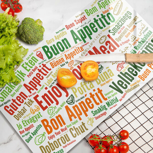 Skärbräda i härdat glas God aptit undertexter språk