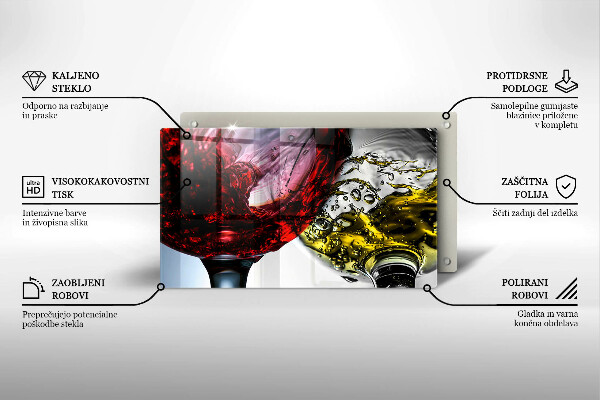 Skärbräda i härdat glas Glas vin