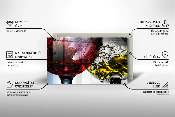 Skärbräda i härdat glas Glas vin