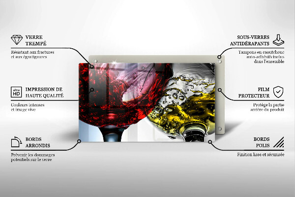 Skärbräda i härdat glas Glas vin