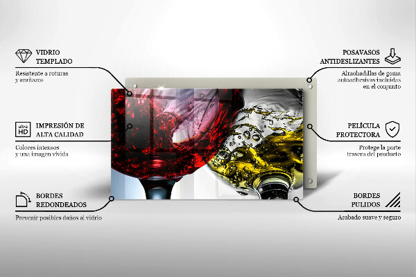 Skärbräda i härdat glas Glas vin