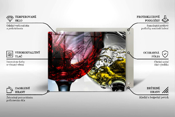 Skärbräda i härdat glas Glas vin