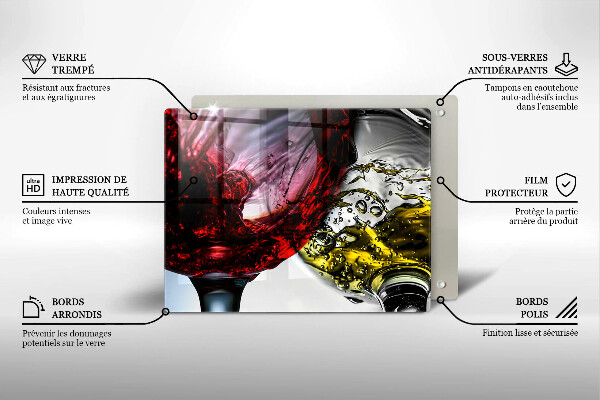 Skärbräda i härdat glas Glas vin