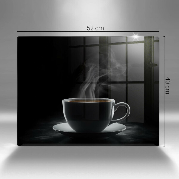 Skärbräda i härdat glas En varm kopp kaffe