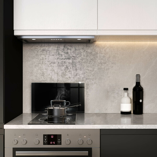 Skärbräda i härdat glas En varm kopp kaffe