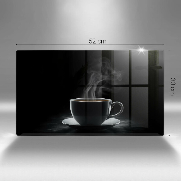 Skärbräda i härdat glas En varm kopp kaffe