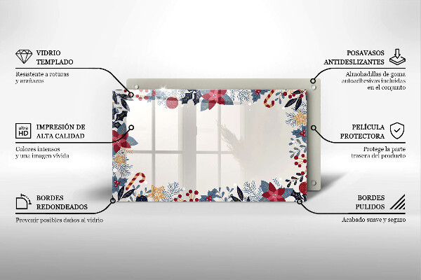 Skärbräda i härdat glas Juldekorationer