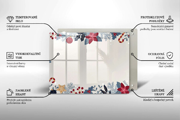 Skärbräda i härdat glas Juldekorationer