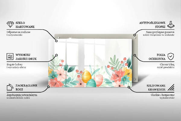 Skärbräda i härdat glas påskägg