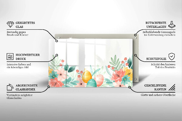 Skärbräda i härdat glas påskägg