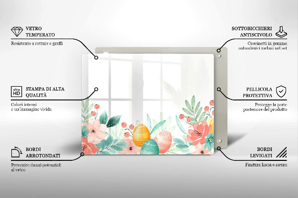 Skärbräda i härdat glas påskägg
