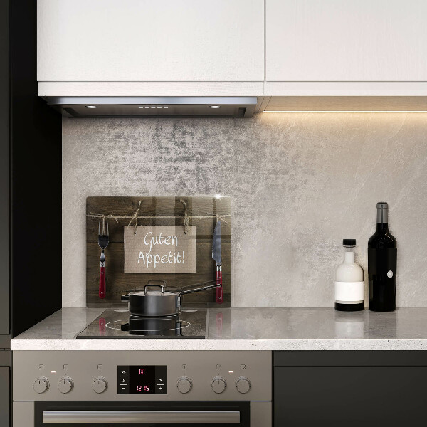 Skärbräda i härdat glas På brädorna står det Guten Apetit