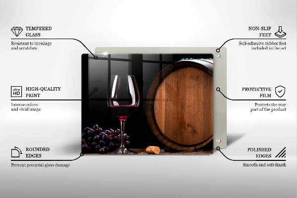 Skärbräda i härdat glas Vinfatsglas