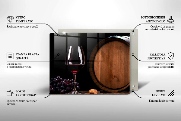 Skärbräda i härdat glas Vinfatsglas