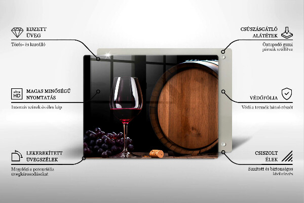 Skärbräda i härdat glas Vinfatsglas