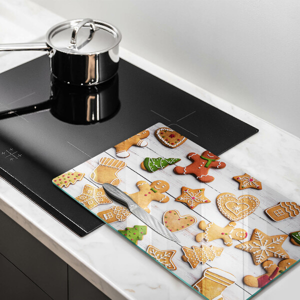 Skärbräda i härdat glas Jul pepparkakor