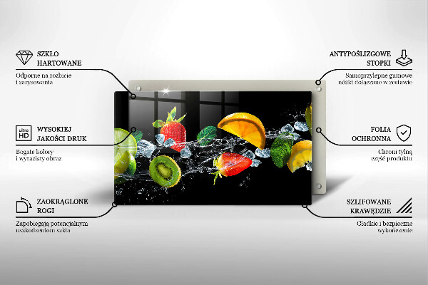 Skärbräda i härdat glas Frukt i vatten