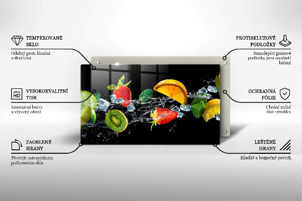 Skärbräda i härdat glas Frukt i vatten