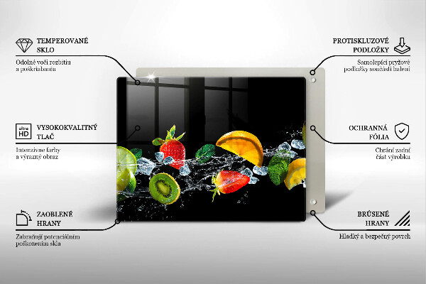 Skärbräda i härdat glas Frukt i vatten