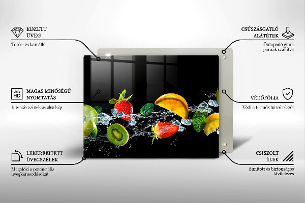 Skärbräda i härdat glas Frukt i vatten