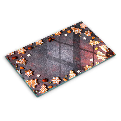 Skärbräda i härdat glas Jul pepparkakor