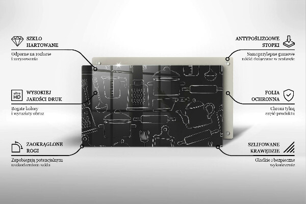 Skärbräda i härdat glas Rita kökstillbehör