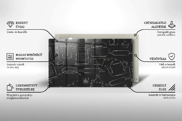 Skärbräda i härdat glas Rita kökstillbehör