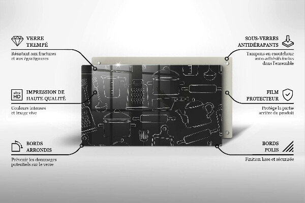Skärbräda i härdat glas Rita kökstillbehör