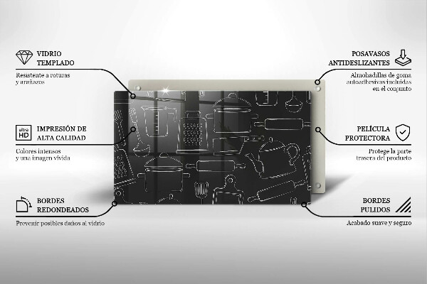Skärbräda i härdat glas Rita kökstillbehör