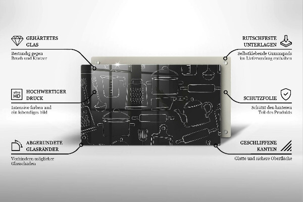 Skärbräda i härdat glas Rita kökstillbehör