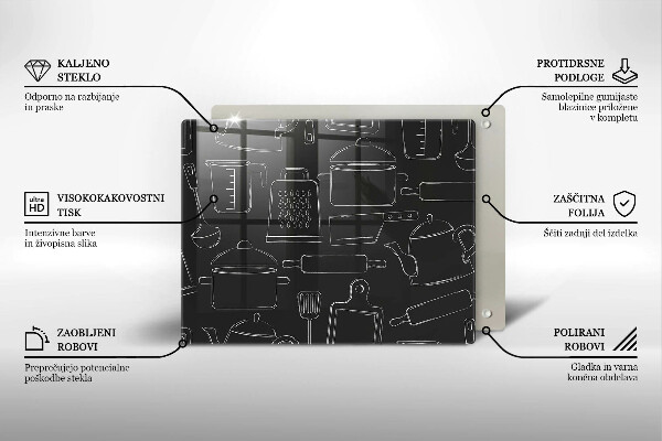 Skärbräda i härdat glas Rita kökstillbehör