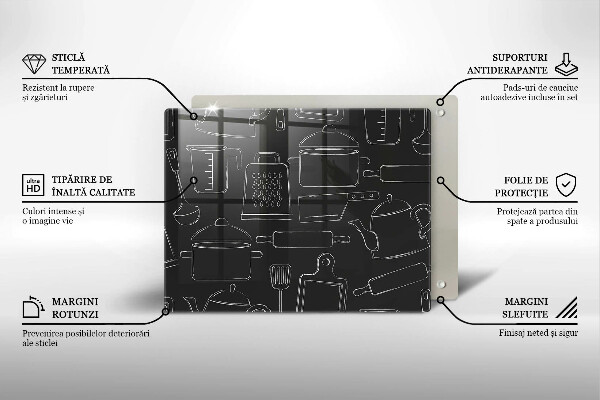 Skärbräda i härdat glas Rita kökstillbehör