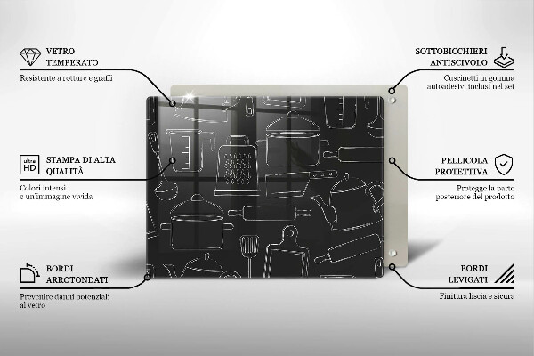 Skärbräda i härdat glas Rita kökstillbehör