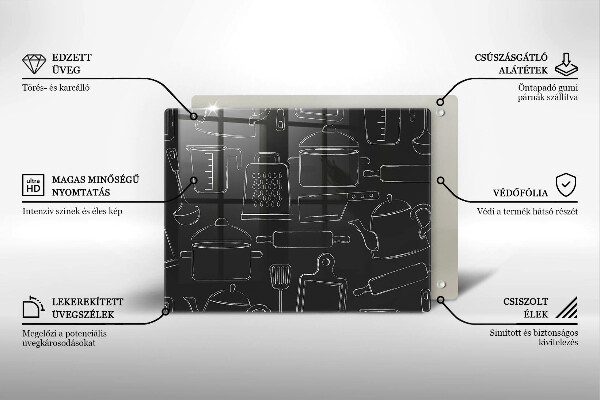 Skärbräda i härdat glas Rita kökstillbehör