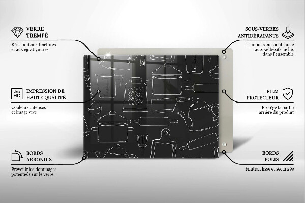 Skärbräda i härdat glas Rita kökstillbehör