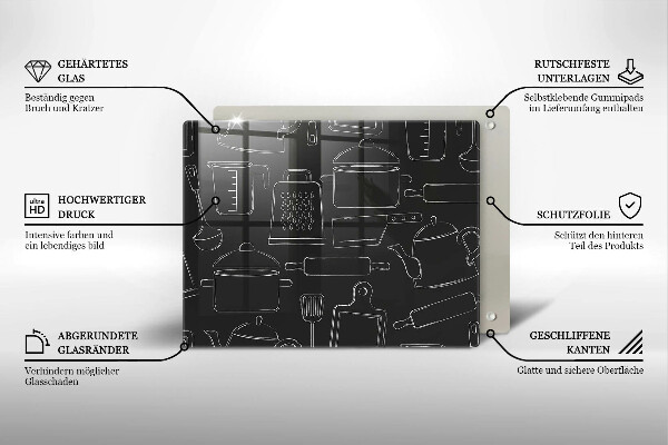 Skärbräda i härdat glas Rita kökstillbehör