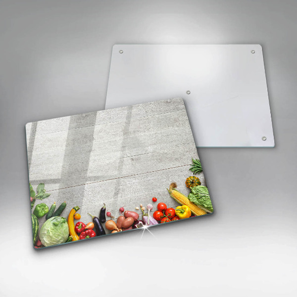 Skärbräda i härdat glas Grönsaker på brädor