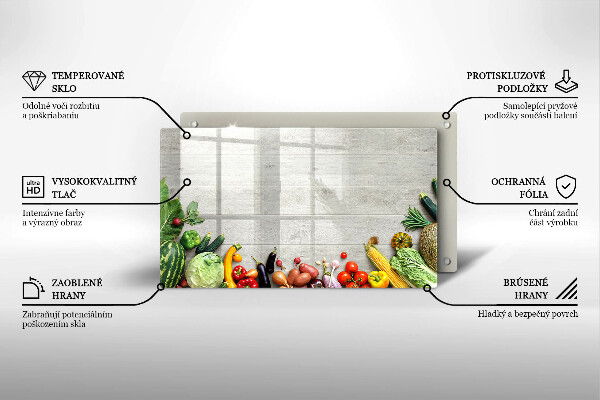 Skärbräda i härdat glas Grönsaker på brädor