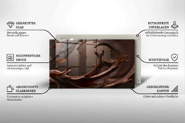 Skärbräda i härdat glas Flytande choklad