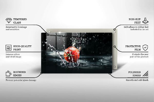 Skärbräda i härdat glas Tomat i vatten